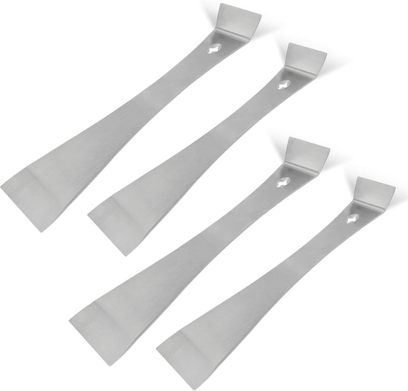 Iffitya 4-Piece 17005 Stainless Steel Pry Bar Scraper Set, 9.25" and 6.7" Trim Puller, Small Flat Pry Bar, Silver Beekeeping Hive Scraper, Bee Hive Hand Tool, 2 Sizes - Image 1